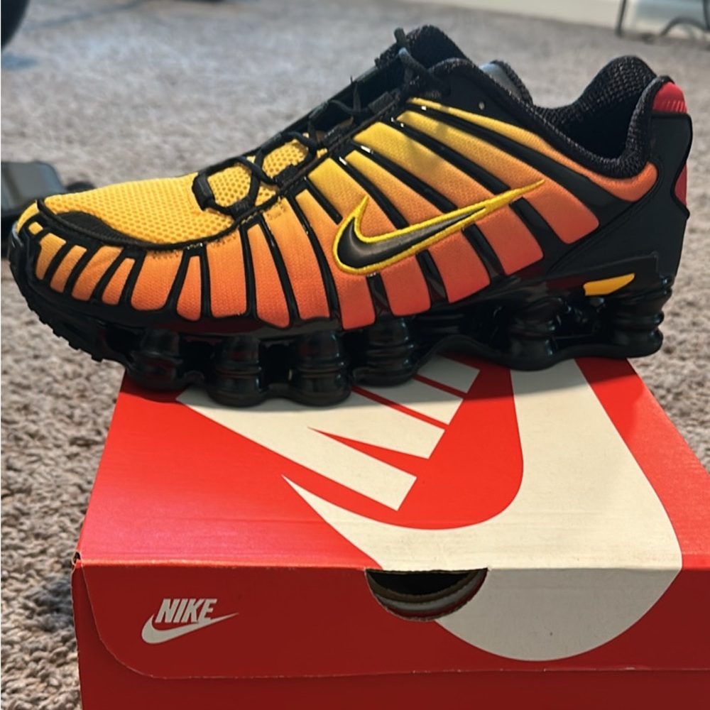 Nike Gradient Orange to Yellow Shox Running Sneakers